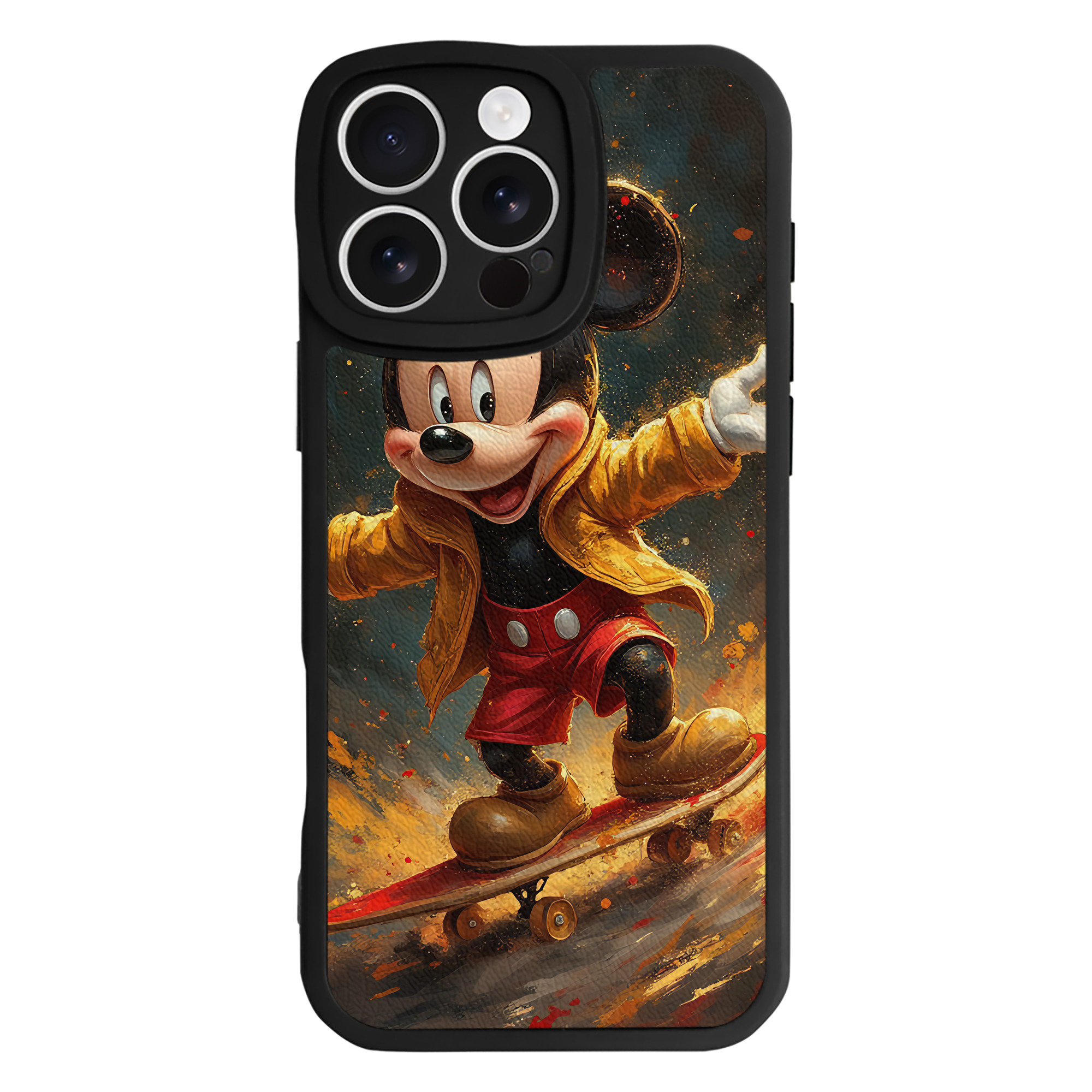 （画像用） ミッキーマウス Mickey Mouse 【iPhone 16シリーズ対応】シリコンスマホケース（レザー調） 材質：シリコン